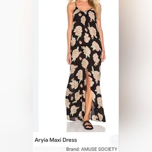Amuse Society Black Floral Maxi Dress